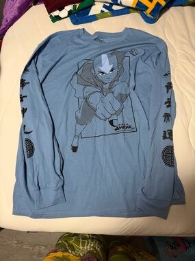 Avatar The Last Airbender Light Blue Graphic Long-Sleeve Shirt